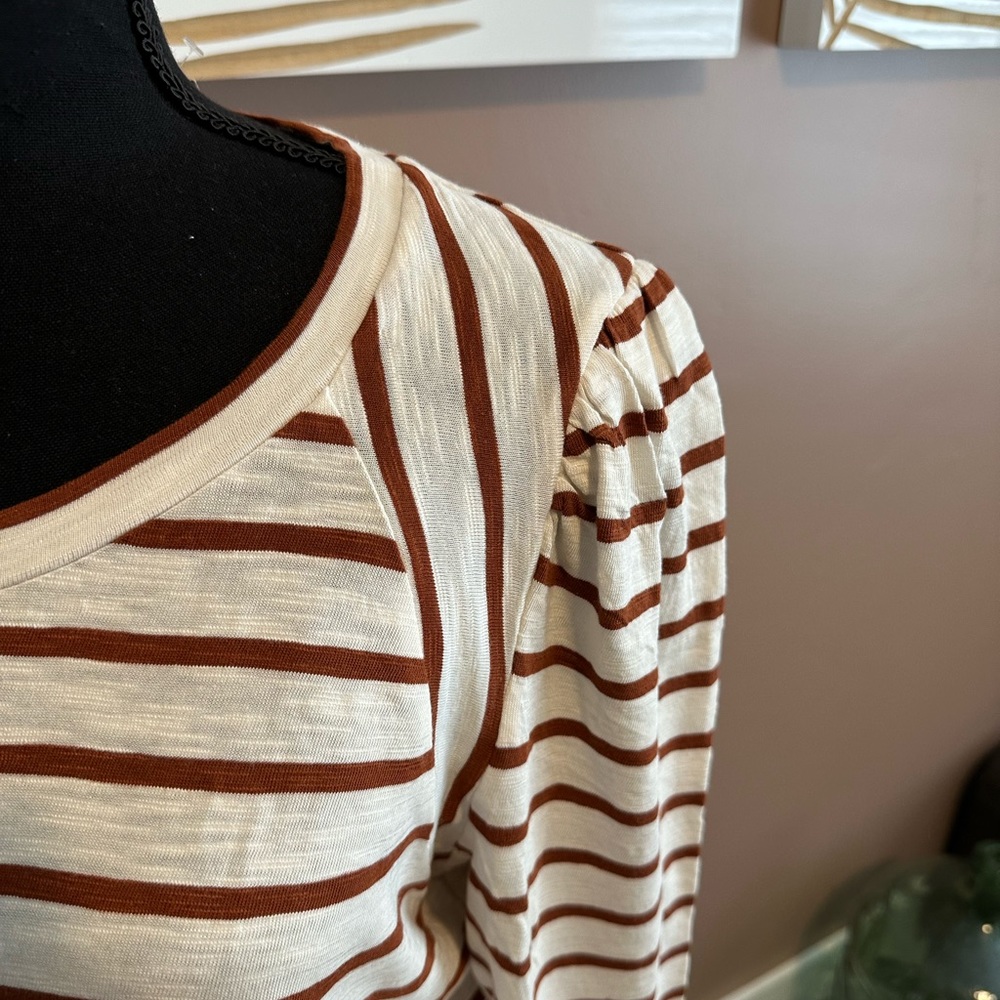 NWT Chico’s stripe 3/4 sleeve tee. - Picture 2 of 3